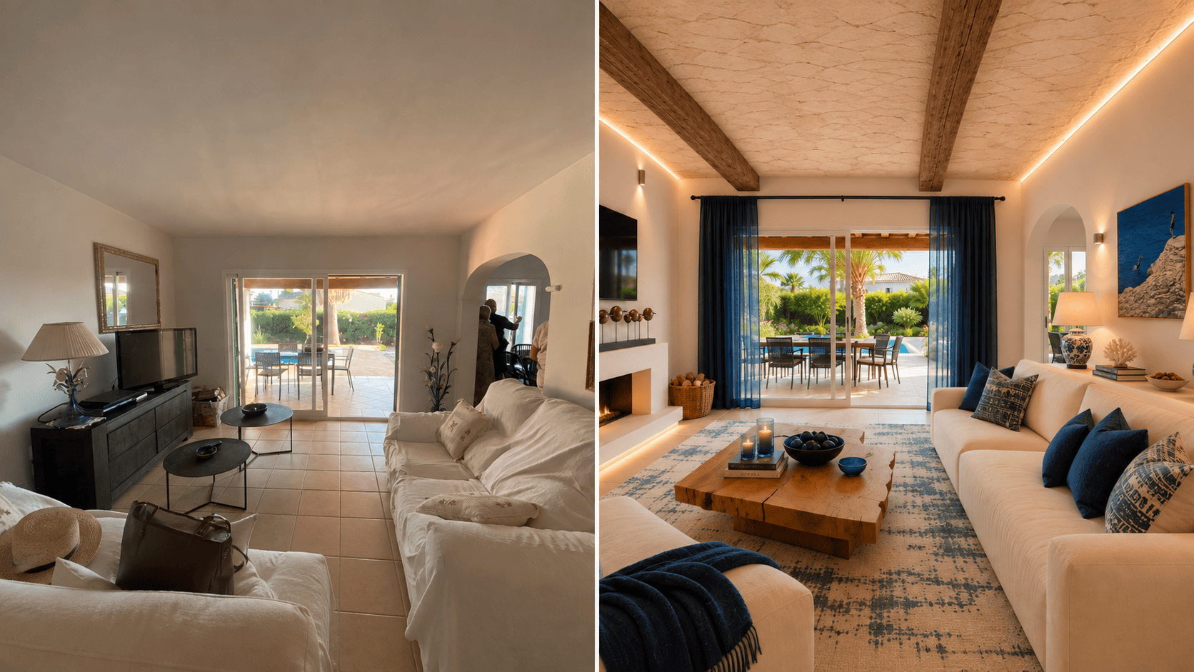 Living Room — Vorher / Nachher